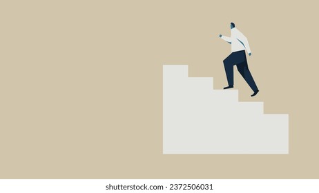 Un oficinista subiendo las escaleras.