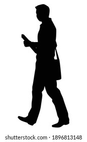 Office worker silhouette vector on white background, 