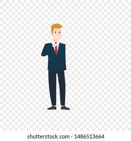 Office worker straightens his tie