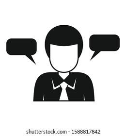 Office worker thinking icon. Simple illustration of office worker thinking vector icon for web design isolated on white background