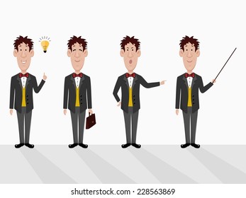 Office worker in various poses