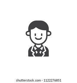 Office worker vector icon. filled flat sign for mobile concept and web design. Businessman portrait simple solid icon. Symbol, logo illustration. Pixel perfect vector graphics