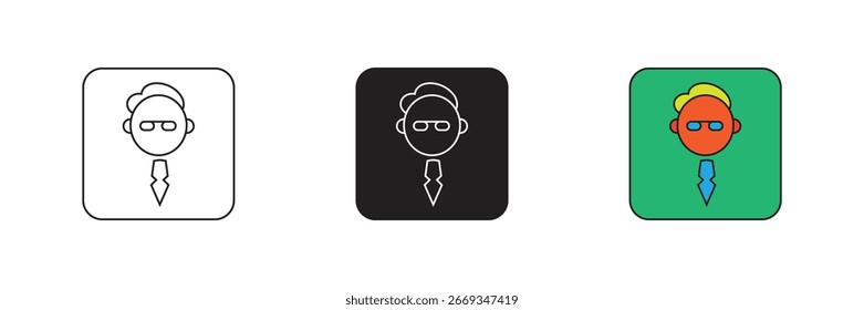 Icono del Vector del trabajador de oficina aislado en un fondo blanco. Icono de trabajador de oficina de diseño plano. Ideal para el Diseño web y los negocios.