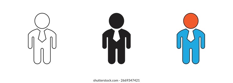 Ícone de vetor do Office worker isolado em um plano de fundo branco. Ícone de trabalhador de escritório de design plano. Excelente para web design e negócios.