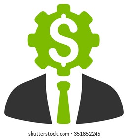 Office Worker vector icon. Style is bicolor flat symbol, eco green and gray colors, rounded angles, white background.