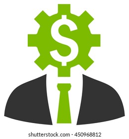 Office Worker vector icon. Style is bicolor flat symbol, eco green and gray colors, white background.