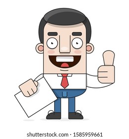 Office Worker Vector Illustrations Suitable For Greeting Card, Poster Or T-shirt Printing.