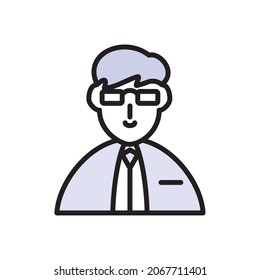 Trabajador de oficina con gafas aisladas 