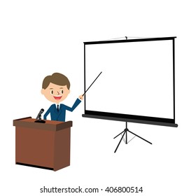 The office worker who explains conversantly.4