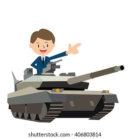 The office worker who gets on a tank.4