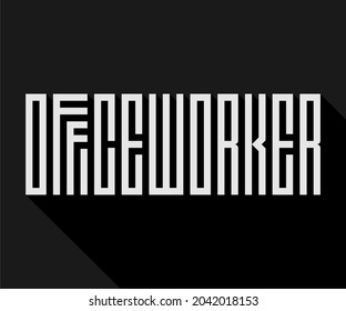 Diseño de palabras del trabajador de Office. Para imprimir en camiseta y afiche. Diseño de palabras de arte de línea.