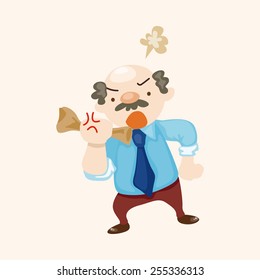 Office workers angry theme elements 