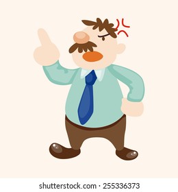 Office workers angry theme elements 