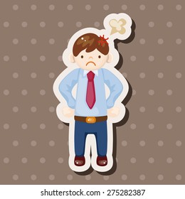 Office workers angry theme elements 
