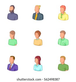 Office workers avatars icons set. Cartoon illustration of 9 office workers avatars vector icons for web