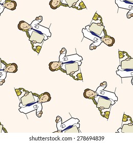 Office workers , cartoon seamless pattern background