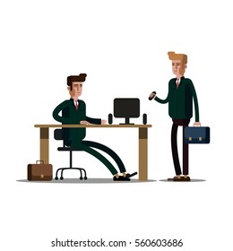 Office workers, a collection of vector illustration of a flat style.