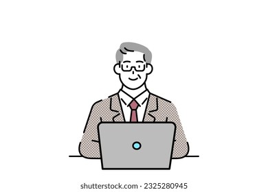 Office workers and coworkers stuck in front of their laptops	
