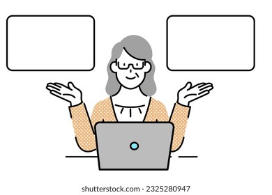 Office workers and coworkers stuck in front of their laptops	
