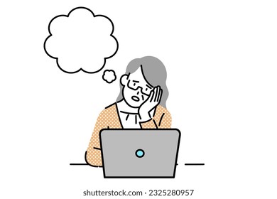 Office workers and coworkers stuck in front of their laptops	
