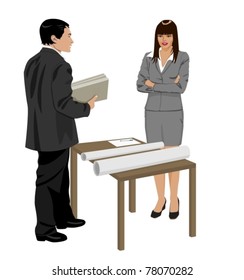 office workers discussing matters
