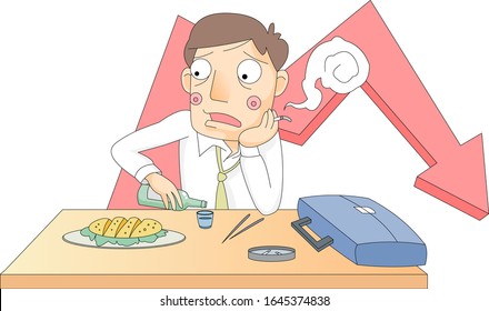 Office workers drinking alcohol alone Male character