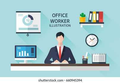 Office workers Flat illustration