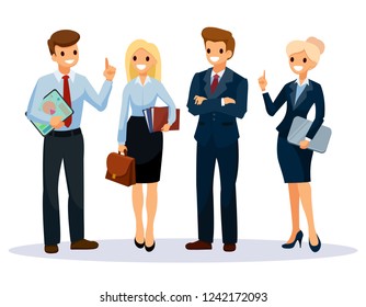 Office workers group. Business People teamwork . Vector illustration cartoon character.