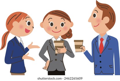 Trabajadores de oficina conversando durante el descanso