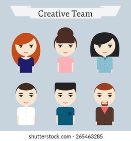 Office workers. Office workers icons. Isolated workers icons. People icons. Isolated people icons. Modern people icons on background. Flat style vector illustration. 