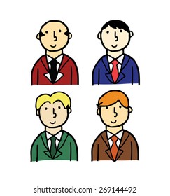 office workers icons set