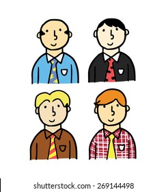 office workers icons set