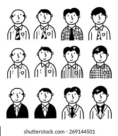 office workers icons set
