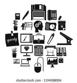Office workers icons set. Simple set of 25 office workers vector icons for web isolated on white background