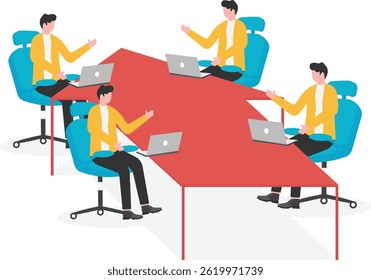 Office workers on meeting and brainstorming
