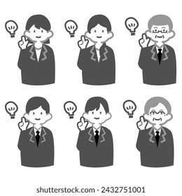 
Office workers pointing at a point