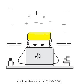 office workers at the simple style.flat style