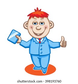 Office workers with a smartphone.