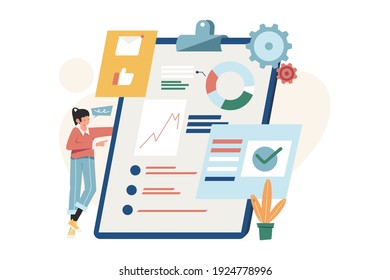 Los trabajadores de oficina están estudiando la infografía de escala evolutiva