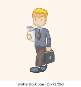 Office workers theme elements 