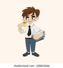 Office workers theme elements 