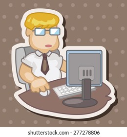 Office workers theme elements 