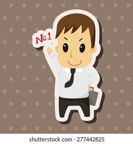 Office workers theme elements 