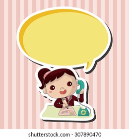 Office workers theme elements 