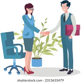 Office workers. Vector illustration. Office workers maintain confidentiality and adhere to ethical standards Office work involves managing deadlines and delivering quality results A worker employee