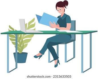 Office workers. Vector illustration. Teamwork fosters sense of belonging and shared responsibility In team meeting, progress reviewed and future plans are discussed Office workers adapt to new