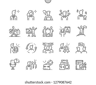 Office Workers Well-crafted Pixel Perfect Vector Thin Line Icons 30 2x Grid for Web Graphics and Apps. Simple Minimal Pictogram