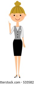 office worker,Touches a finger