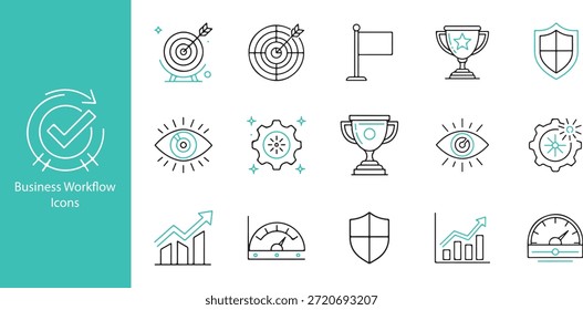 Office workflow icon illustrating task management, teamwork, and structured business operations in a professional style.