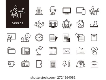 Ícone da estrutura de tópicos de gerenciamento de espaço de trabalho e fluxo de trabalho do Office definido para a interface do usuário